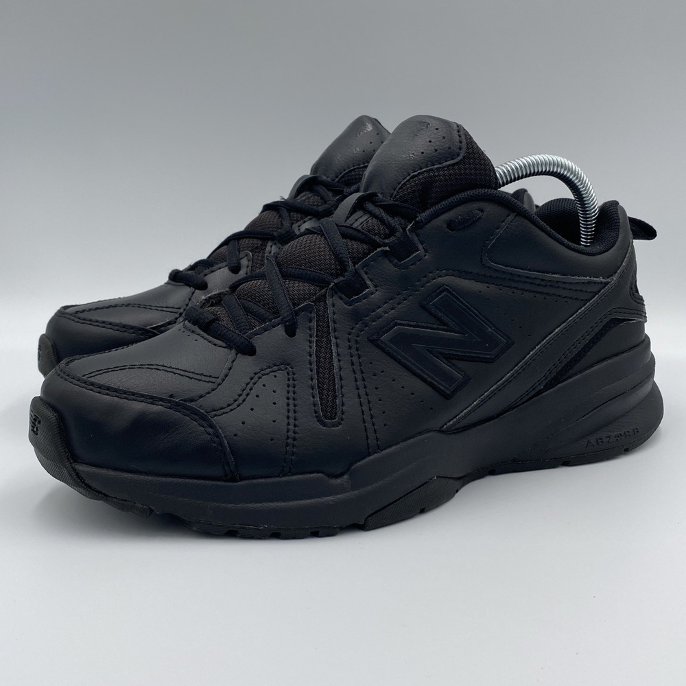 New Balance 608v5 Men's 8 2E Wide Black Leather Slip Resistant Shoes MX608AB5